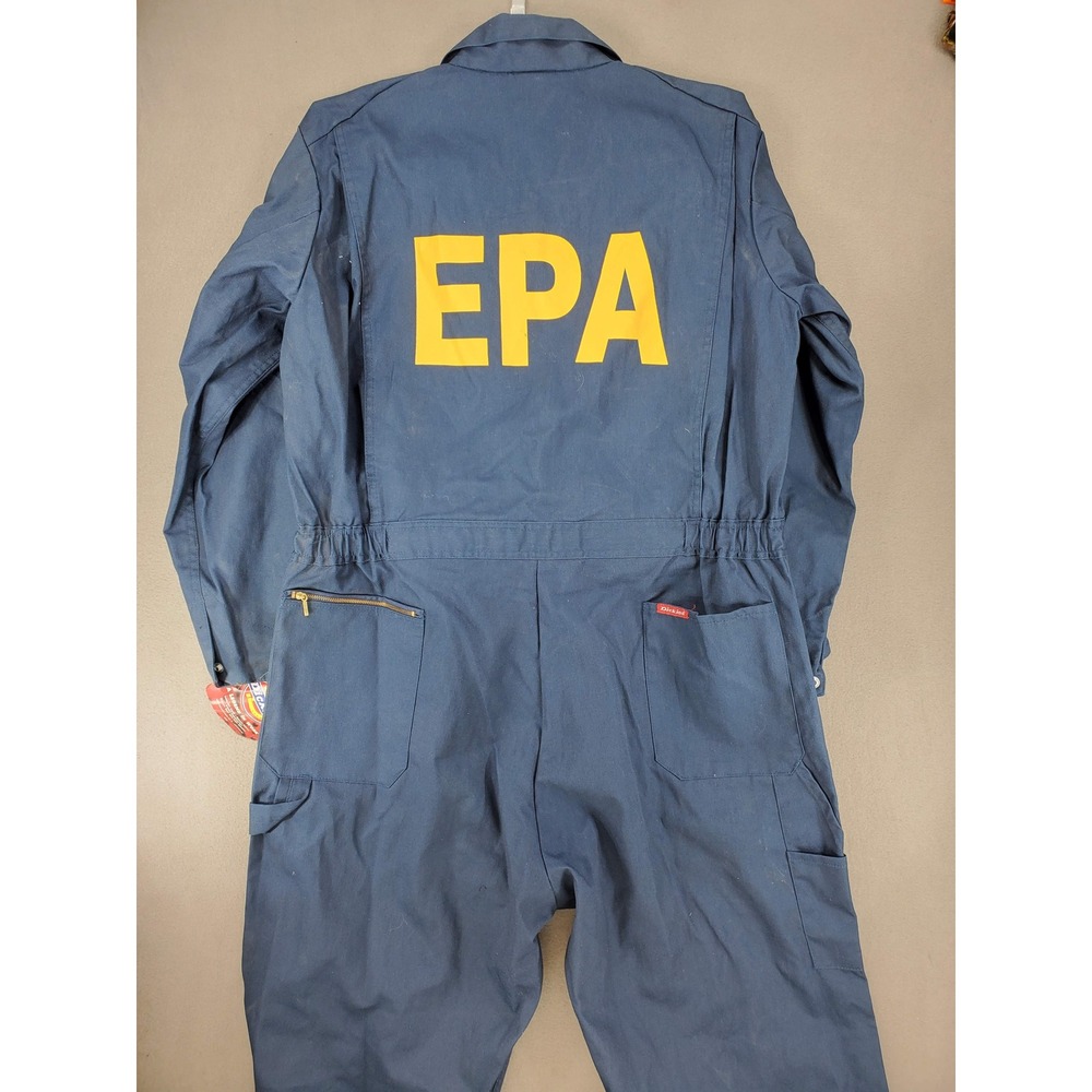 Dickies Coveralls Men 48T Navy EPA Emergency Response Team Uniform Costume NEW